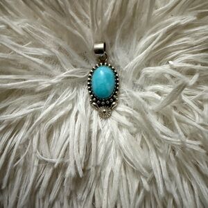 Turquoise Oval Pendant 925